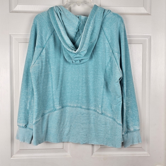 Green‎ Tea Mineral Wash Hoodie Jacket  Teal Green XXL Zip Up Pockets Layer - Picture 4 of 7